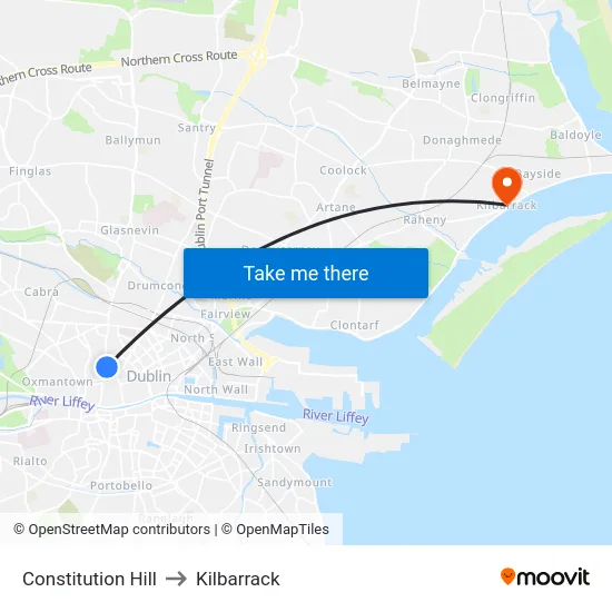 Constitution Hill to Kilbarrack map