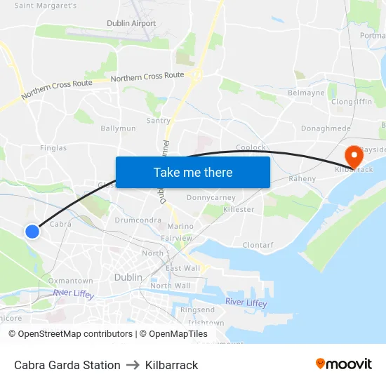 Cabra Garda Station to Kilbarrack map