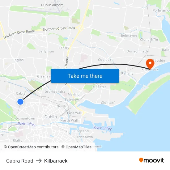 Cabra Road to Kilbarrack map