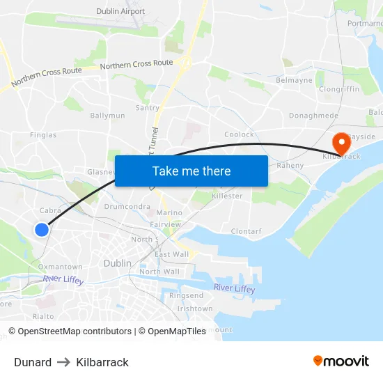 Dunard to Kilbarrack map