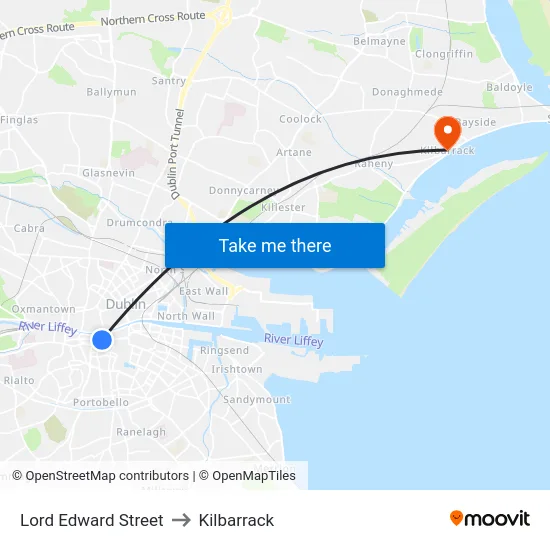 Lord Edward Street to Kilbarrack map