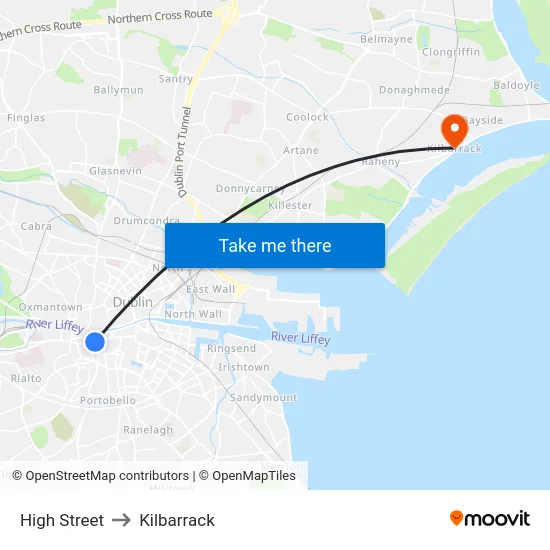 High Street to Kilbarrack map