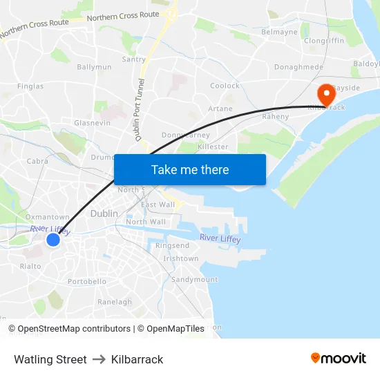 Watling Street to Kilbarrack map