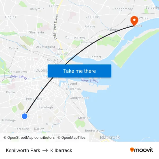 Kenilworth Park to Kilbarrack map