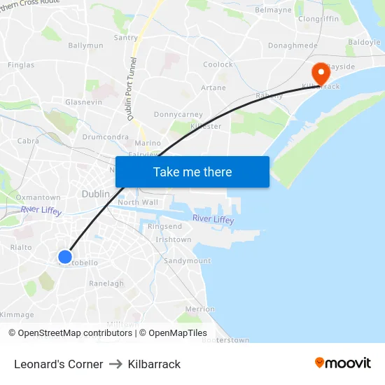 Leonard's Corner to Kilbarrack map