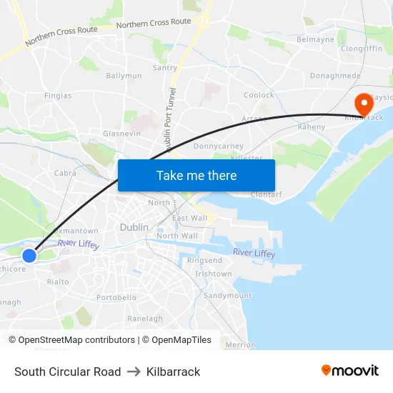 South Circular Road to Kilbarrack map