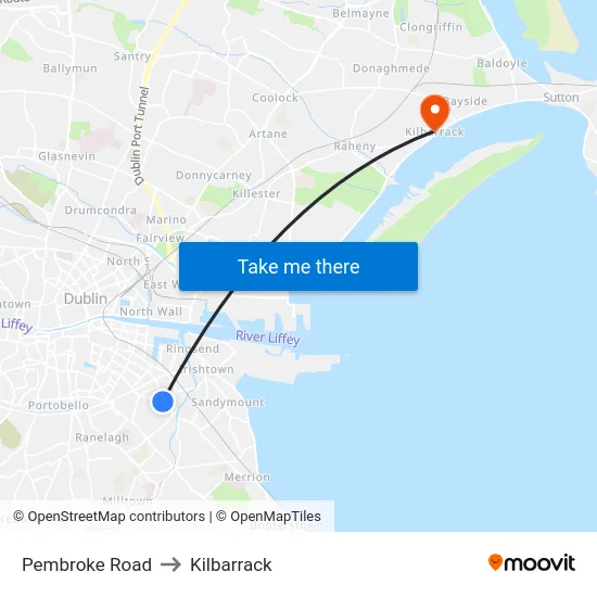 Pembroke Road to Kilbarrack map