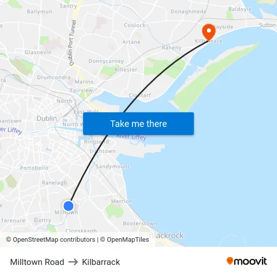 Milltown Road to Kilbarrack map
