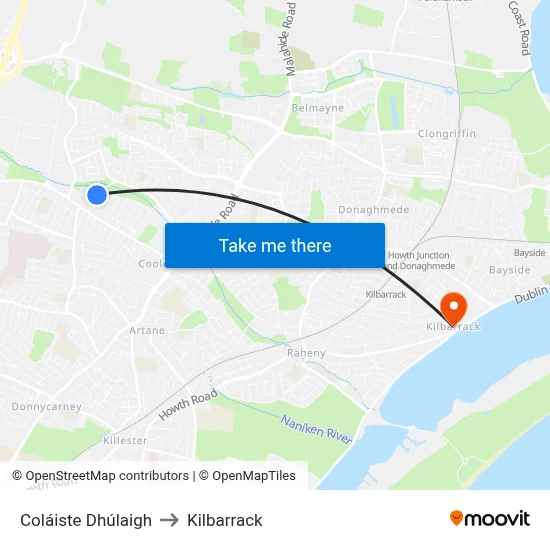 Coláiste Dhúlaigh to Kilbarrack map