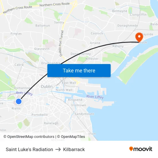 Saint Luke's Radiation to Kilbarrack map