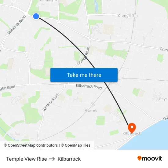 Temple View Rise to Kilbarrack map