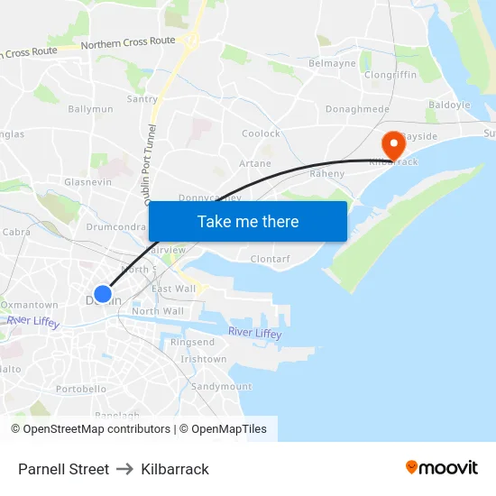 Parnell Street to Kilbarrack map