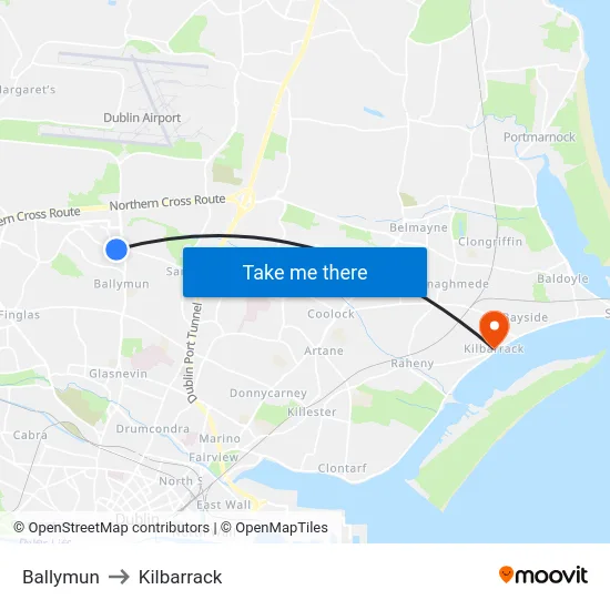 Ballymun to Kilbarrack map