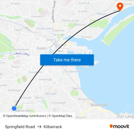 Springfield Road to Kilbarrack map