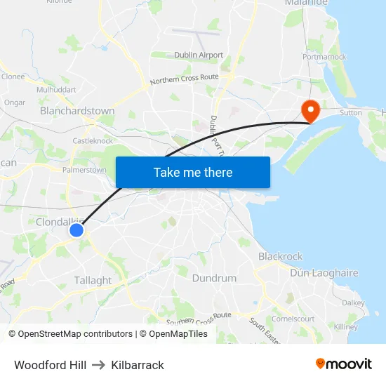 Woodford Hill to Kilbarrack map