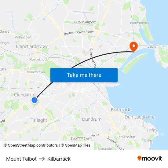 Mount Talbot to Kilbarrack map