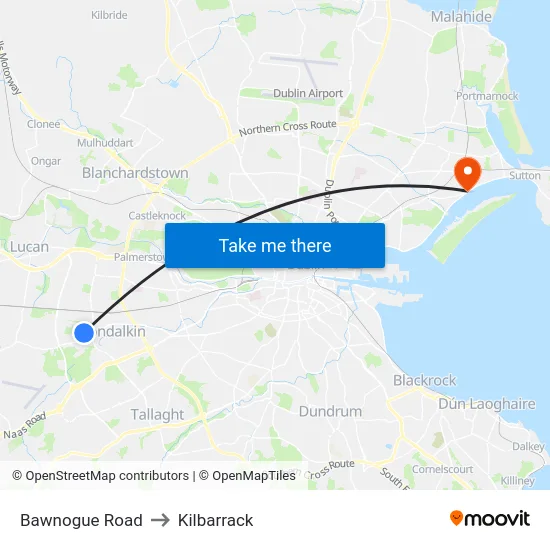 Bawnogue Road to Kilbarrack map
