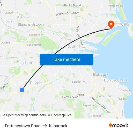 Fortunestown Road to Kilbarrack map