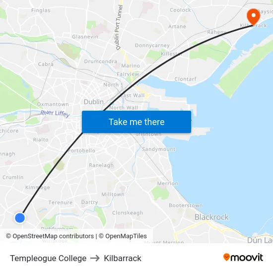 Templeogue College to Kilbarrack map