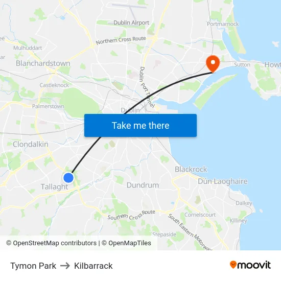 Tymon Park to Kilbarrack map