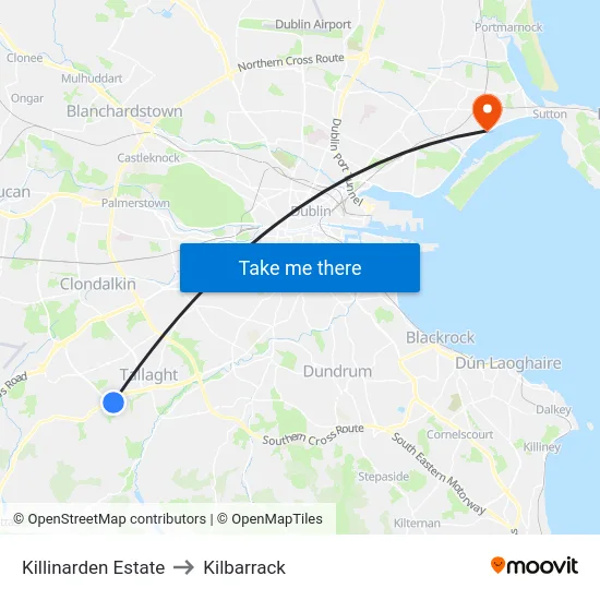 Killinarden Estate to Kilbarrack map