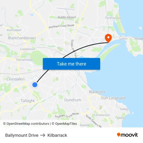 Ballymount Drive to Kilbarrack map