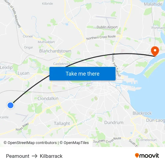 Peamount to Kilbarrack map