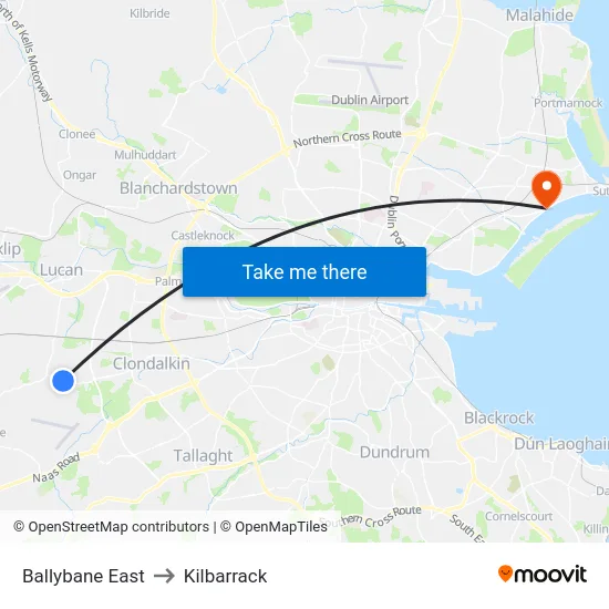 Ballybane East to Kilbarrack map