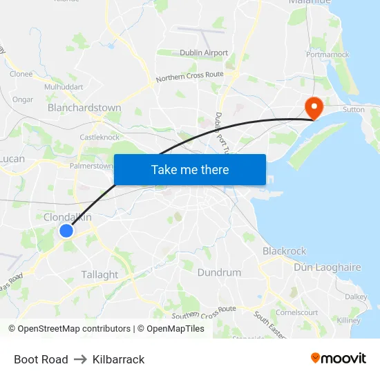 Boot Road to Kilbarrack map