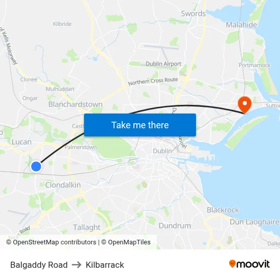 Balgaddy Road to Kilbarrack map