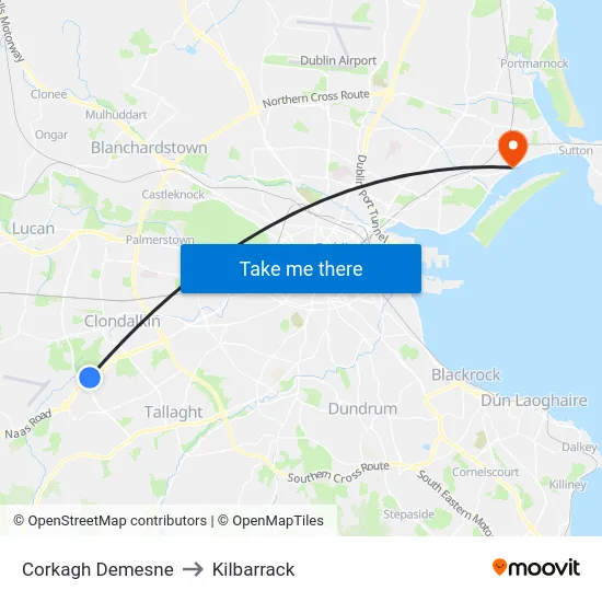 Corkagh Demesne to Kilbarrack map