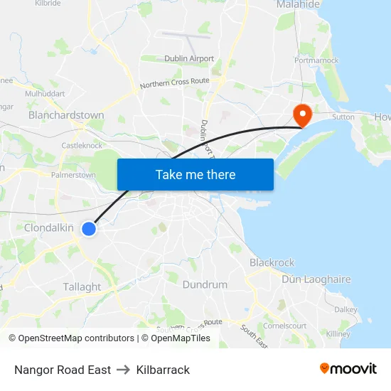 Nangor Road East to Kilbarrack map