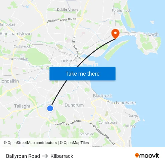 Ballyroan Road to Kilbarrack map