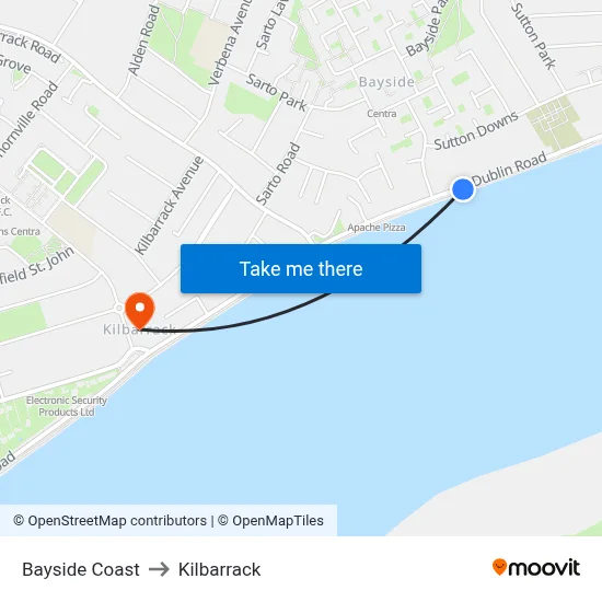 Bayside Coast to Kilbarrack map
