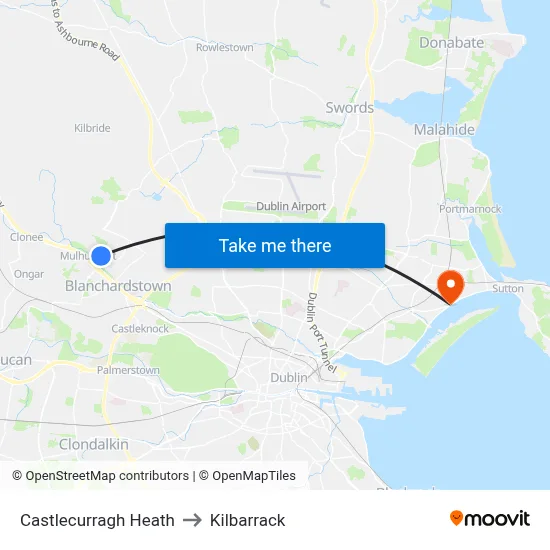 Castlecurragh Heath to Kilbarrack map