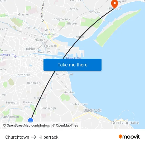 Churchtown to Kilbarrack map