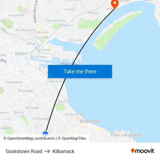 Goatstown Road to Kilbarrack map