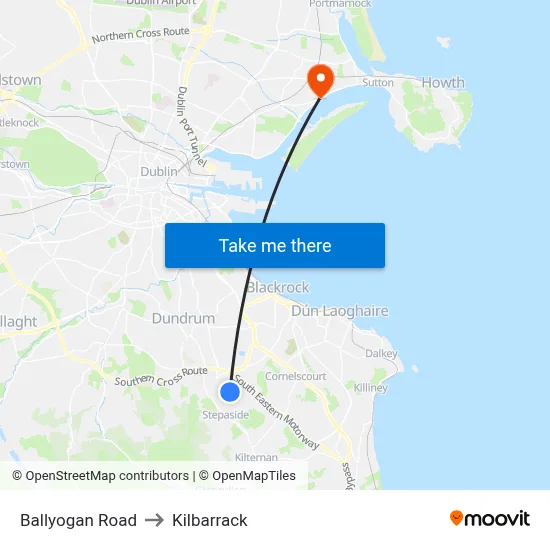 Ballyogan Road to Kilbarrack map