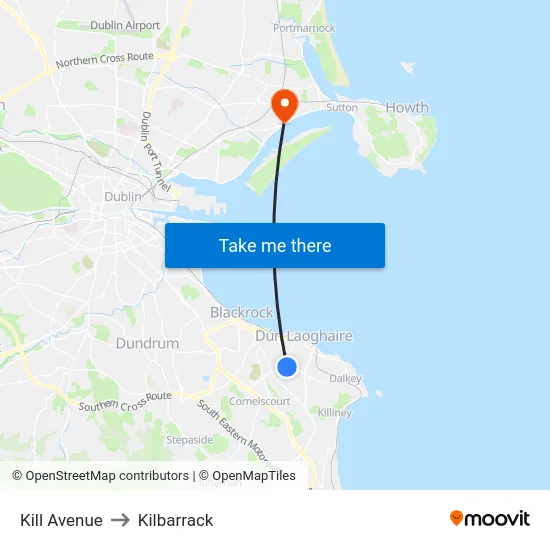 Kill Avenue to Kilbarrack map