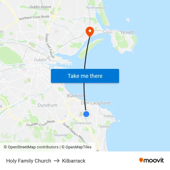 Holy Family Church to Kilbarrack map