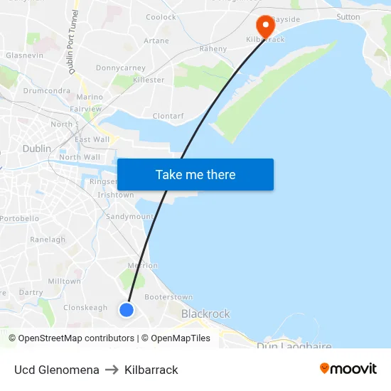 Ucd Glenomena to Kilbarrack map