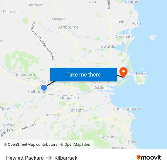 Hewlett Packard to Kilbarrack map