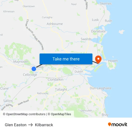 Glen Easton to Kilbarrack map