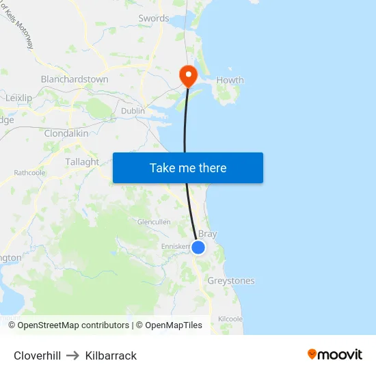 Cloverhill to Kilbarrack map