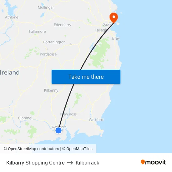 Kilbarry Shopping Centre to Kilbarrack map