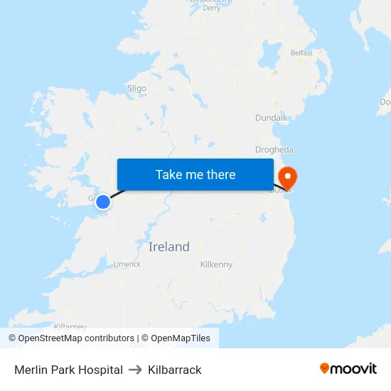 Merlin Park Hospital to Kilbarrack map