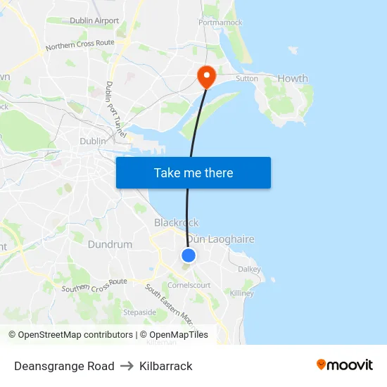 Deansgrange Road to Kilbarrack map