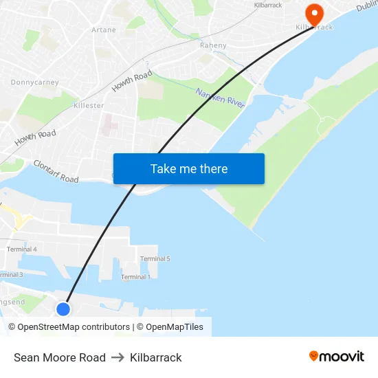 Sean Moore Road to Kilbarrack map