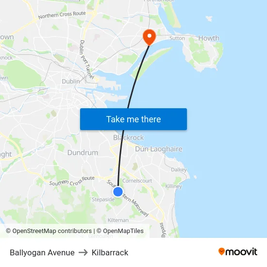 Ballyogan Avenue to Kilbarrack map