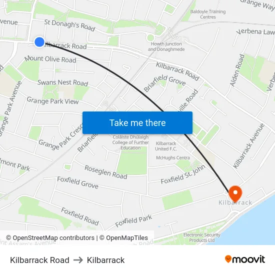 Kilbarrack Road to Kilbarrack map